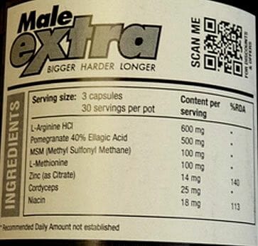 Male Extra Ingredients